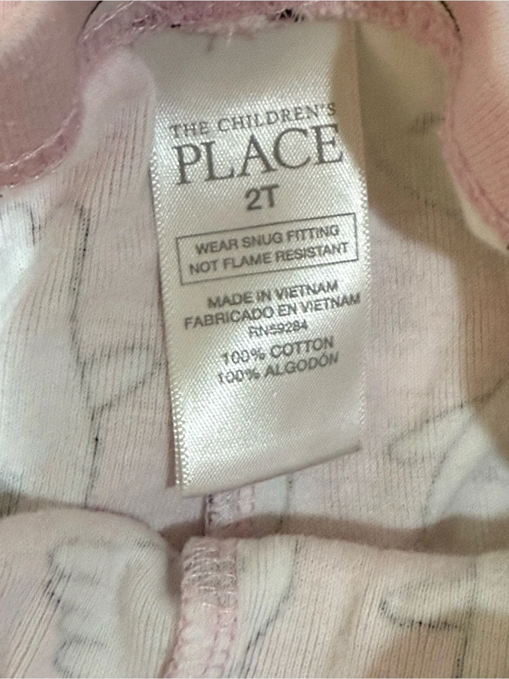 The Children's Place Pink Ghost Pattern Pajama Set with Orange Trim 💯% Cotton